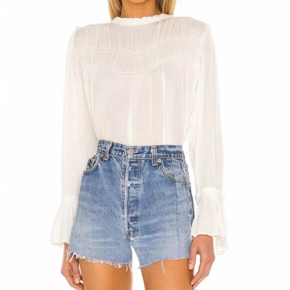 Free People Tops - Free People Kelsey Sheer Peasant Bell Sleeve Blouse Size S